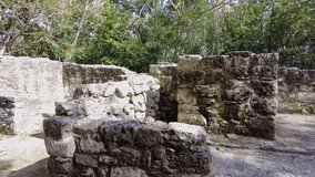 Video from the ruins of the historic Mayan city of Coba in Mexico during the day in summer