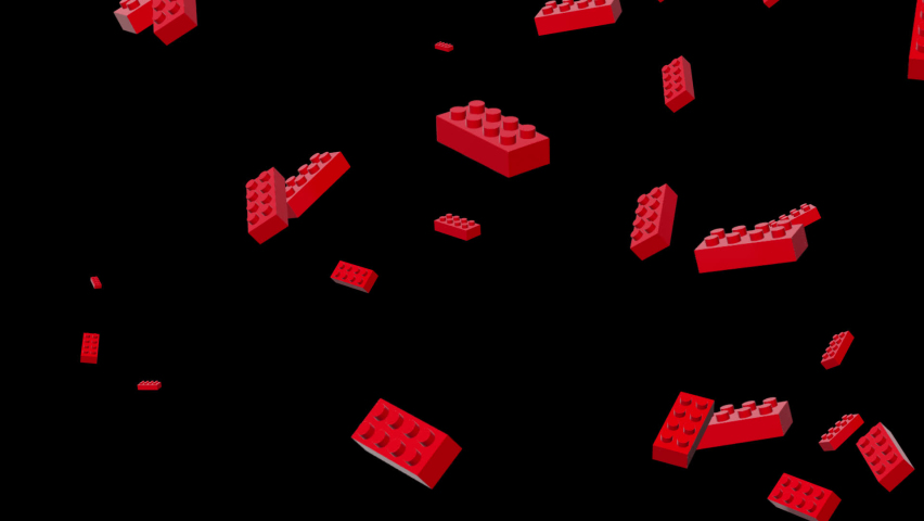 Particle Lego Red color Alpha  Royalty-Free Stock Footage #1090733867