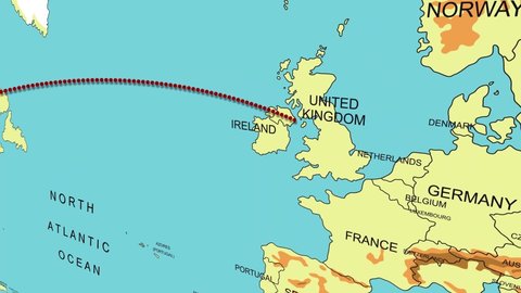 Map Showing Distance Between United States Stock Footage Video (100% ...