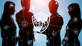 Cyber security concept. Group of businesspeople. ERP. Enterprise Resources Planning. - Powered by Shutterstock - Get 15% off with code: PIKWIZARD15