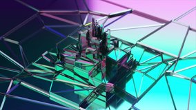 Dark broken glass whirlpool. Rectangular shapes. Black violet turquoise color. Mosaic. 3d animation of seamless loop - Powered by Shutterstock - Get 15% off with code: PIKWIZARD15