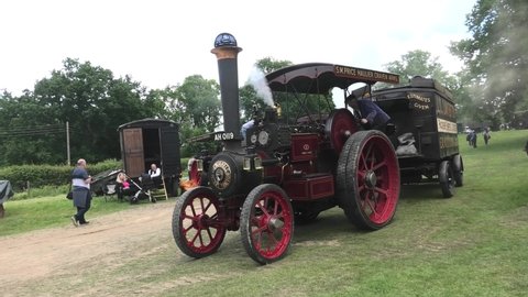 Horsted Keynes, West Sussex, UK-May 29 2022: A traction engine running at Horsted Keynes. 