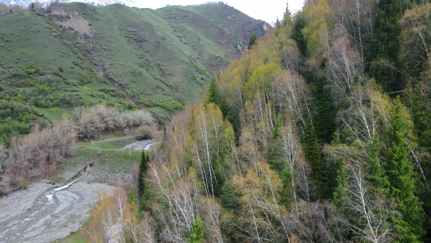 landscape with river and mountains