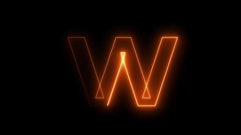 Neon Animation Seamless Letter W 4k Stock Footage Video (100% Royalty ...