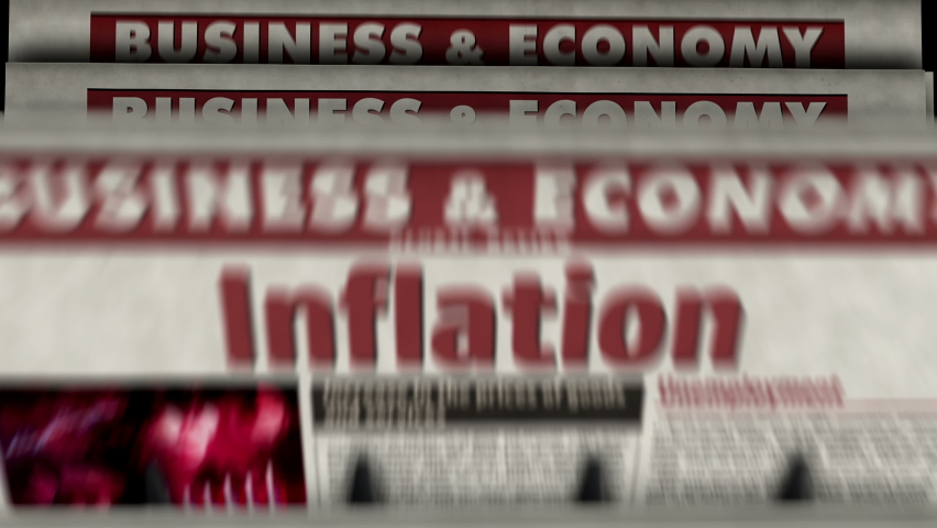 Inflation, economy, unemployment and rising prices. Newspaper printing press concept. Retro 3d rendering animation. Royalty-Free Stock Footage #1090759705