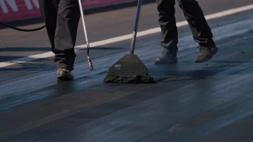 Burn rubber with fire on race track