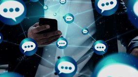 Social media and young people network conceptual . Modern graphic interface showing online social connection network and media channels to engage customer interaction in the digital business. - Powered by Shutterstock - Get 15% off with code: PIKWIZARD15