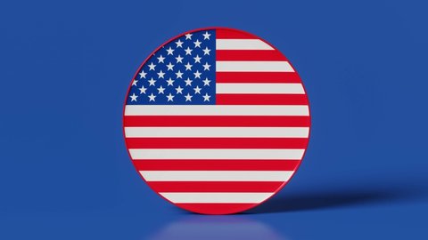 3D rendering Footage usa national flag in circle display, united states of america 4th July independence day, Realistic scene video clip for ad present inspiration creative banner