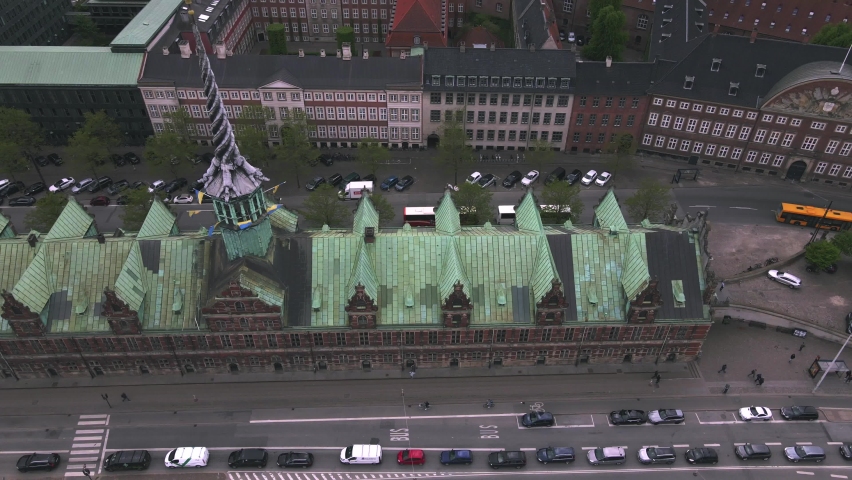 Borsen in Copenhagen, Denmark by Drone
