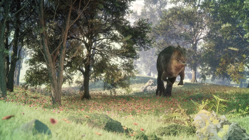 Giganotosaurus Walks 3D Rendering Animation Dinosaurs 4K Cgi Royalty-Free Stock Footage #1090784801