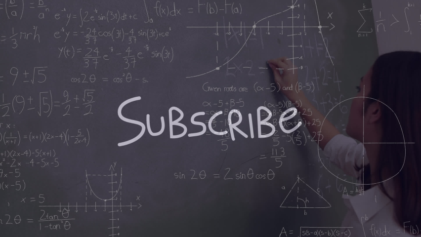 Animation of subscribe text and mathematical formulas over caucasian women. learning and maths education concept digitally generated video. - Powered by Shutterstock - Get 15% off with code: PIKWIZARD15