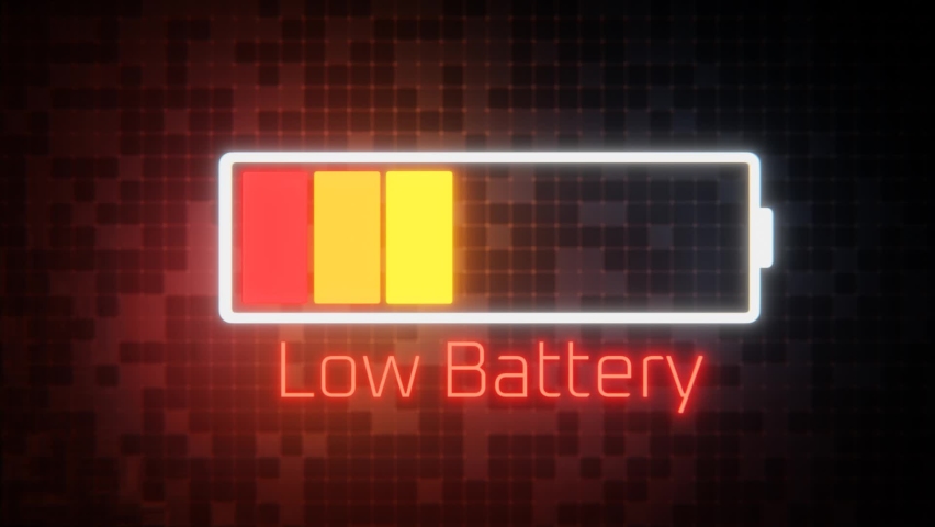 The low battery indicator flashes. Flashing battery icon. Royalty-Free Stock Footage #1090799747
