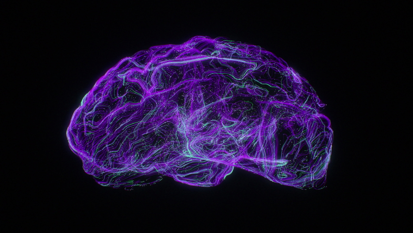 Glowing human brain artificial intelligence big data flow generation binary cyber circuit motion graphic design machine mind neural neon network rotation virtual mining innovation programming learning - Powered by Shutterstock - Get 15% off with code: PIKWIZARD15