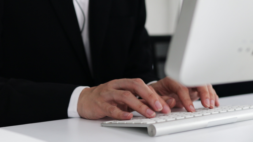 Cloase-up of Technical customer support specialist team working