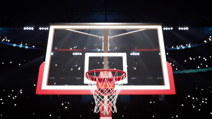 Basketball Arena with people crowds 3d render 4k video Royalty-Free Stock Footage #1090813157