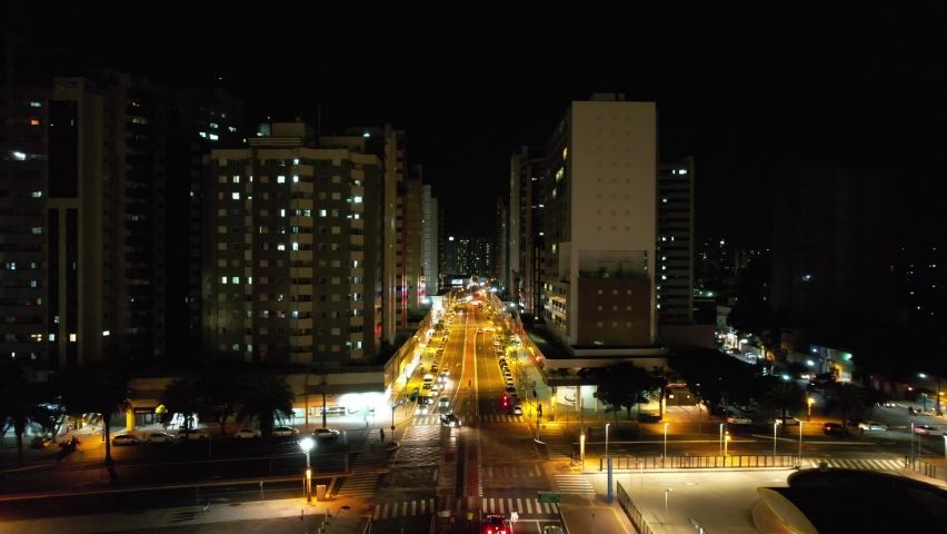 Aerial view of the city of Maringa, Brasil - New center - Bus