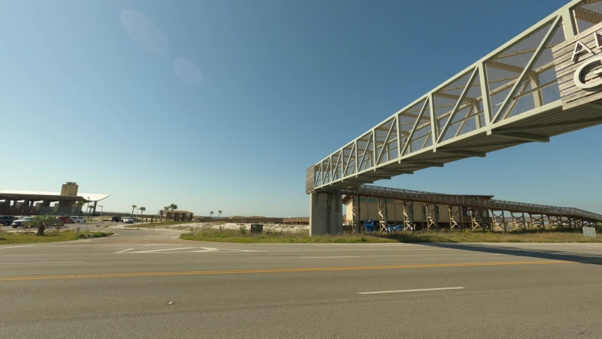 Alabamas Gulf State Park pedestrian bridge over road