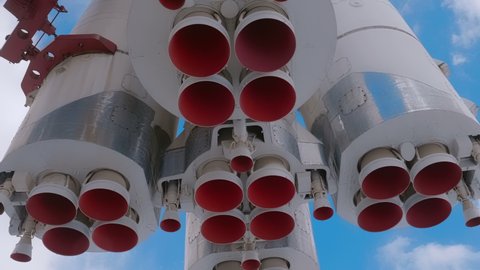 Space Rocket On Launch Complex Four Stock Footage Video (100% Royalty ...