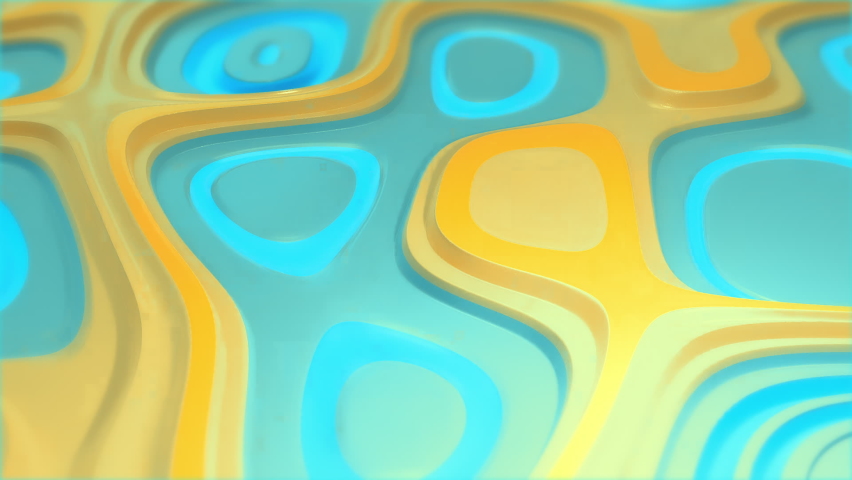 Bright colorful abstract liquid background. Plastic colorful shapes yellow, blue animation. Creative plasticine sand and water 3D render concept. Vibrant fast dynamic swirls of marble design backdrop. | Shutterstock HD Video #1090832855