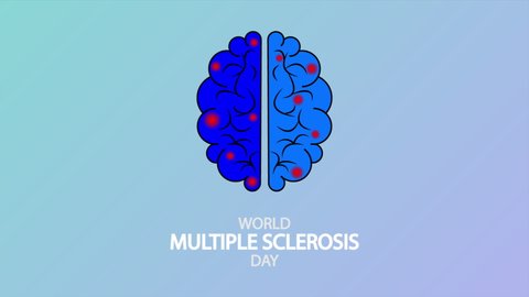 World multiple sclerosis day brain, art video illustration.
