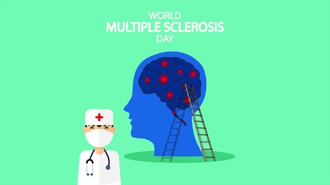 World multiple sclerosis day, art video illustration.
