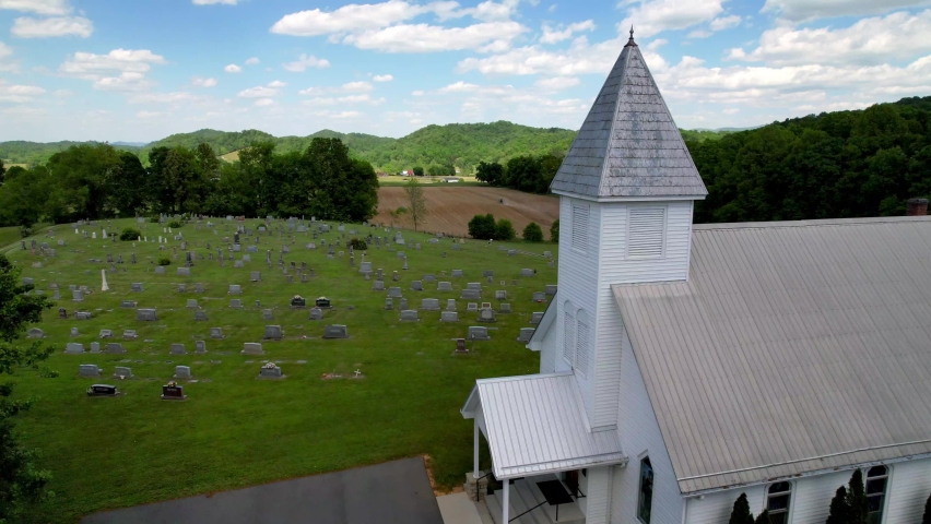 Aerial orbit church chapel near damascus and abingdon virginia | Shutterstock HD Video #1090851863