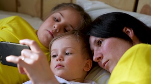 Happy Family Concept Mom Daughter Son Stock Footage Video (100% Royalty