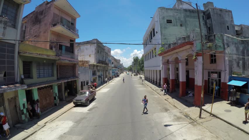 Aerial View of Famous Streets in Havana, Cuba