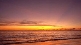 Beautiful sunset or sunrise over sea Amazing sky in golden hour seascape nature background