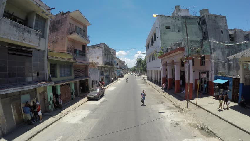 Aerial View of Famous Streets in Havana, Cuba