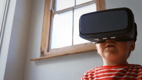 Animation of globe with numbers over caucasian child using vr headset. global business and digital interface concept digitally generated video. - Powered by Shutterstock - Get 15% off with code: PIKWIZARD15