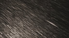 Fast movement ride along wet asphalt road with white dotted marking stripe lines on its surface, close-up down shot in the rainy autumn night. - Powered by Shutterstock - Get 15% off with code: PIKWIZARD15