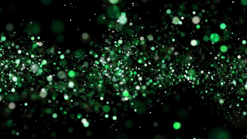 4K bokeh in magical motion design style on black background. animated footage. Glitter green particles abstract background flickering particles with bokeh effect. 3D Rendering. Royalty-Free Stock Footage #1090897507