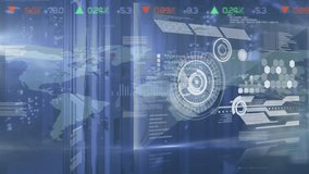 Animation of graphs and data processing on digital screen and world map. global network, connections and data processing concept digitally generated video. - Powered by Shutterstock - Get 15% off with code: PIKWIZARD15