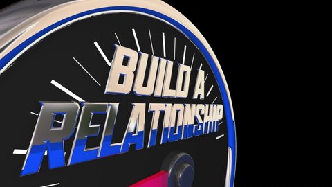 Build a Relationship Measure Networking Customer CRM Speedometer 3d Animation
