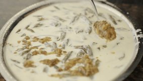 food with yogurt stock video