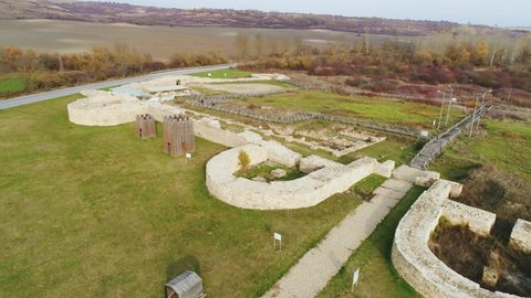 Drone top view Kovachevsko kale was a Roman city which lies 6 kilometres (4 mi) west of the Bulgarian town of Popovo. The city is located on a flat terrain, naturally protected by rivers