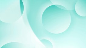 Cyan blue waves and glossy circles abstract geometric motion background. Seamless looping. Video animation Ultra HD 4K 3840x2160
