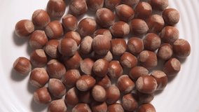 Hazelnuts background - 4K - stock video