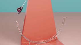 Pendulum and ball swinging. Satisfying video. Looped 3d animation.