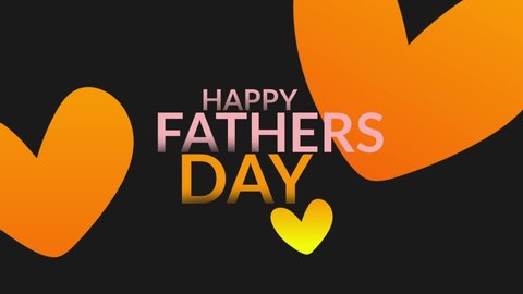 Happy father's day with orange and yellow heart international father's day.