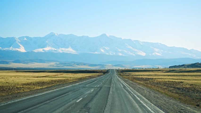 Chuysky tract is Mountain road with beautiful views in Altai, Russia. High quality 4k footage