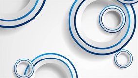 Abstract blue white geometric motion background with minimal circles. Seamless looping. Video animation Ultra HD 4K 3840x2160