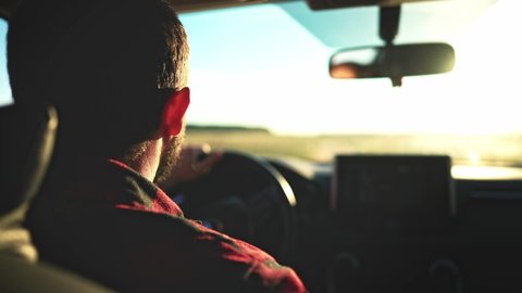 Rear View Saloon Auto On Male Stock Footage Video (100% Royalty-free ...