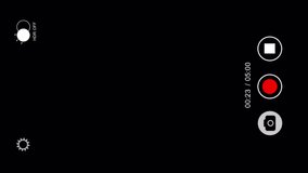 Smartphone vertical screen camera recording overlay with alpha channel. Digital display with multiple settings and timer with transparent background. - Powered by Shutterstock - Get 15% off with code: PIKWIZARD15