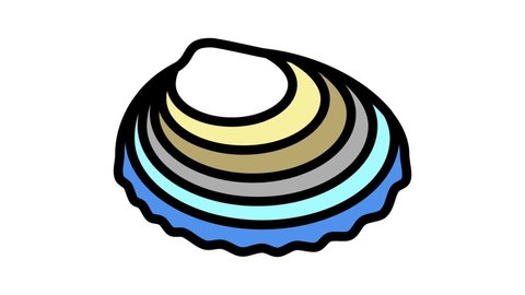 japanese cockle color icon animation