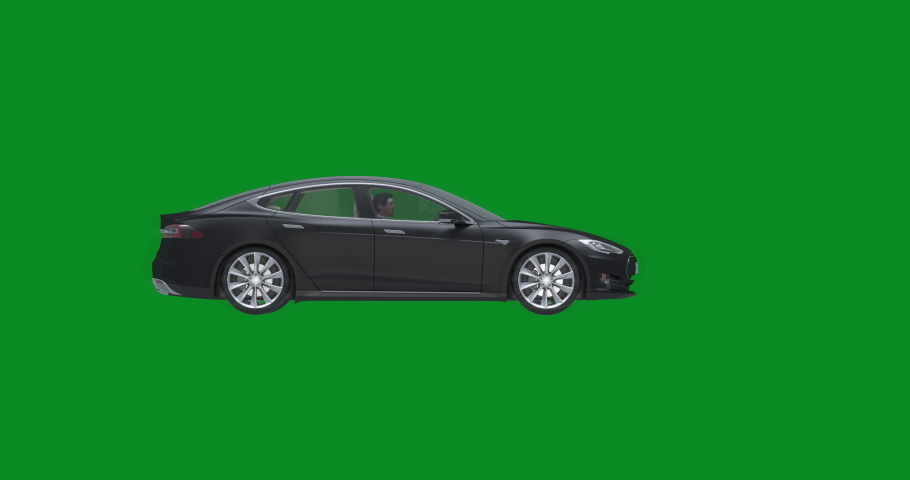 Black Hybrid Car moving from Left To Right,isolated on Green Screen Background 4K | Shutterstock HD Video #1090971665
