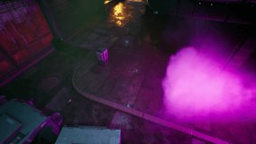 super cool super cool cyberpunk city alley with a dancing girl - Powered by Shutterstock - Get 15% off with code: PIKWIZARD15