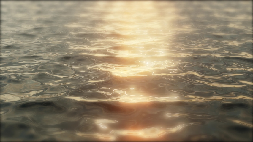 Close up. Seamless loop video. Shiny reflections of the sun in the water.