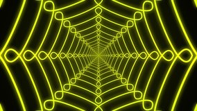 Trippy Infinite Looping futuristic motion yellow glowing - seamless loop animation